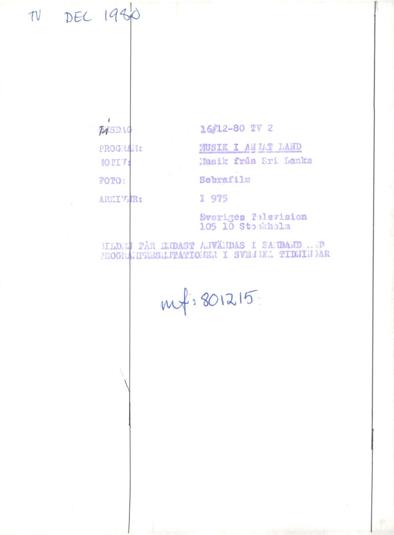 "Music in another country", music from Sri Lanka - Vintage Photograph