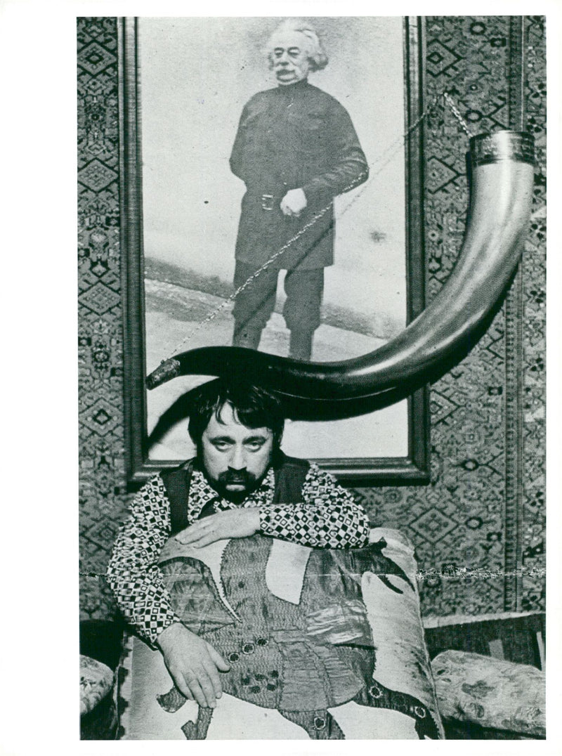 TV program Lots of wine. Rezo Esadze - Vintage Photograph