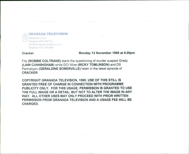 TV. Craker Questioning A Murder Suspect. - Vintage Photograph