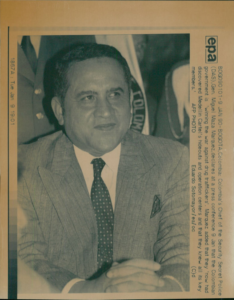 Gen. Miguel Maza Marquez. - Vintage Photograph