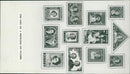 Elizabeth II and a collection of stamps. - Vintage Photograph