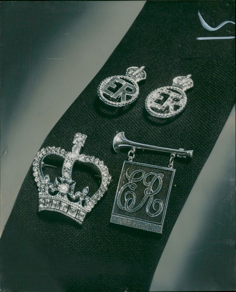 Elizabeth II and coronation designs . - Vintage Photograph