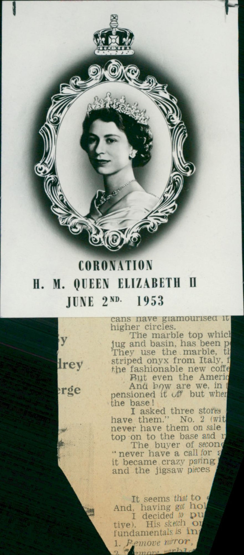 Elizabeth II.and my reproduction on Tuesday of producted envelope - Vintage Photograph