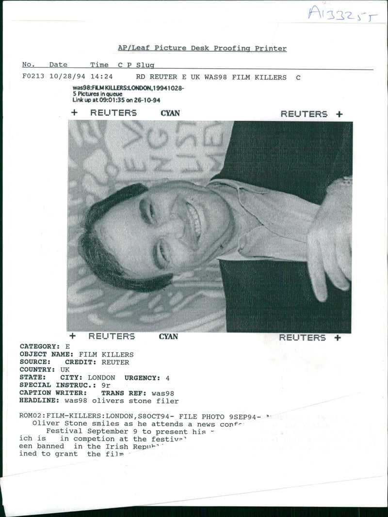 Oliver Stone American writer. - Vintage Photograph