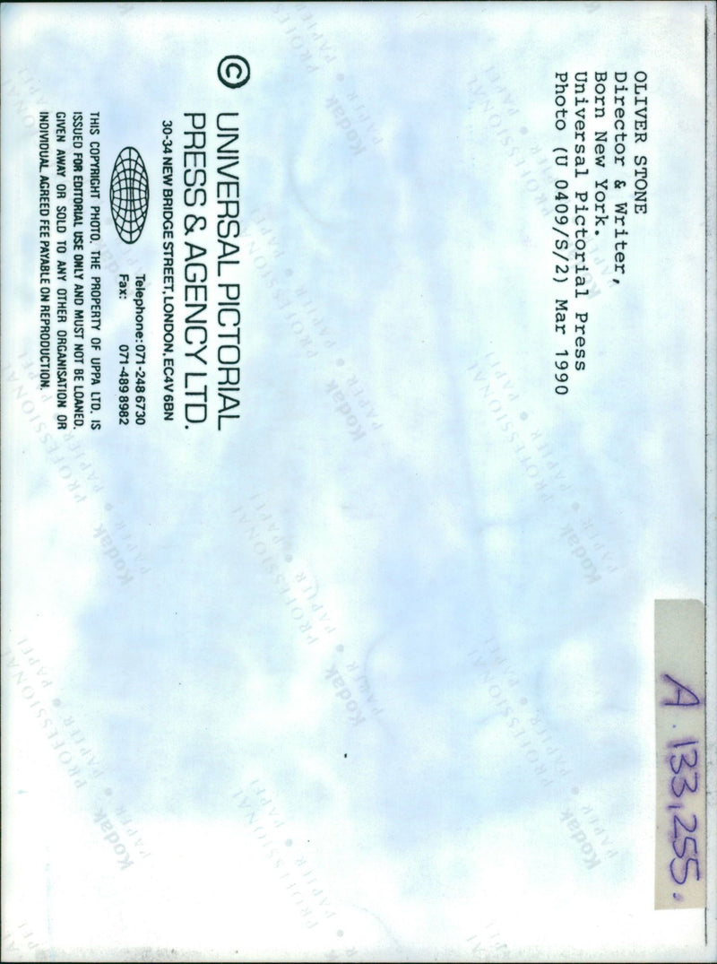 Oliver Stone American writer. - Vintage Photograph