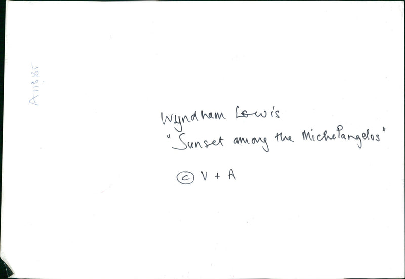 Wyndham Lewis Writer sunset among michel angelos. - Vintage Photograph