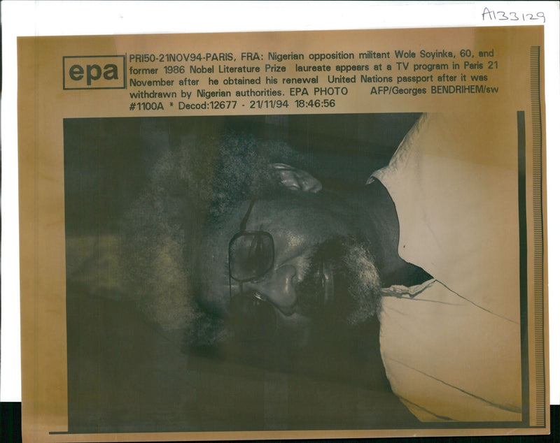 Wole Soyinka. - Vintage Photograph