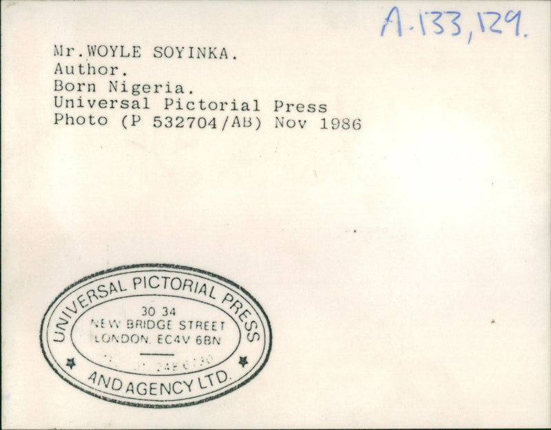 Wole Soyinka. - Vintage Photograph