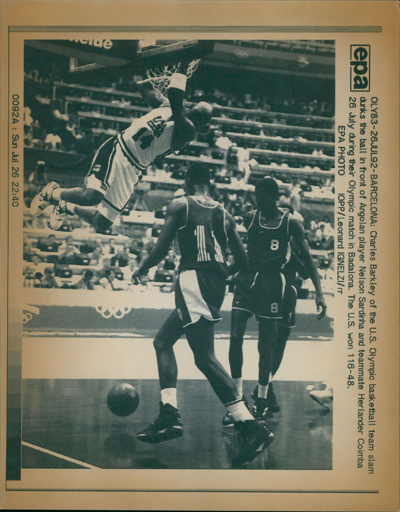 Charles Barkley with Nelson Sardinha. - Vintage Photograph