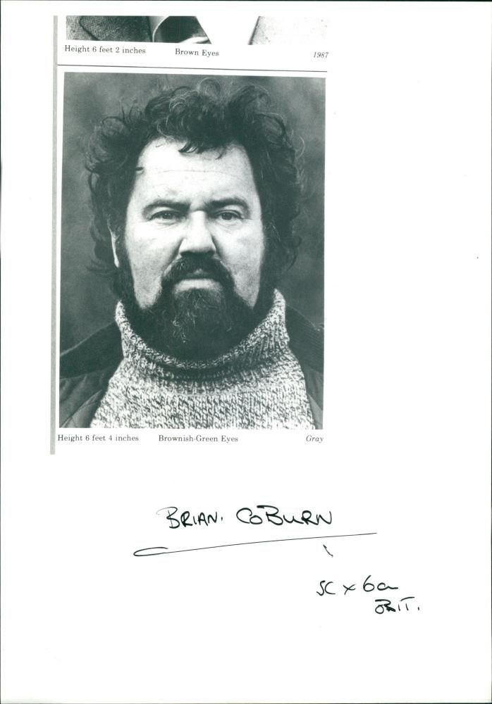 British Character Actor Brian Coburn Dies at 53 - Vintage Photograph