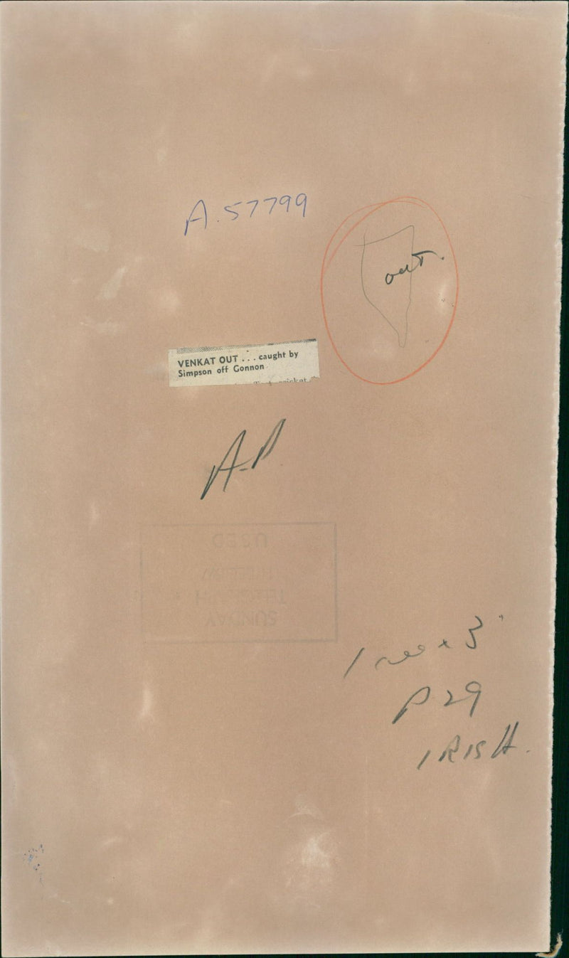 Srinivasaraghavan Venkataraghavan Indian cricketer. - Vintage Photograph