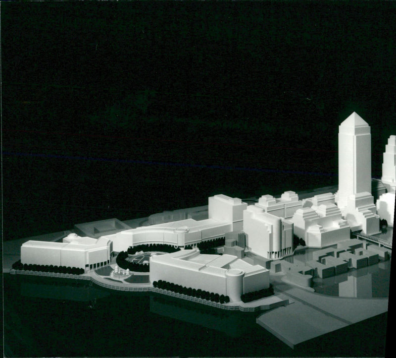 A model of proposed Canary Wharf. - Vintage Photograph