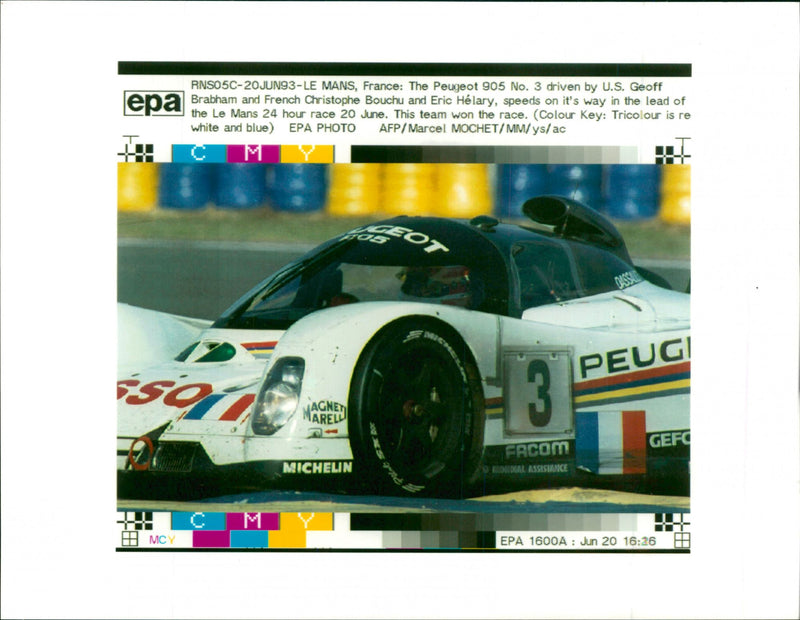 The Peugeot 905 driven by Geoff Brabham - Vintage Photograph