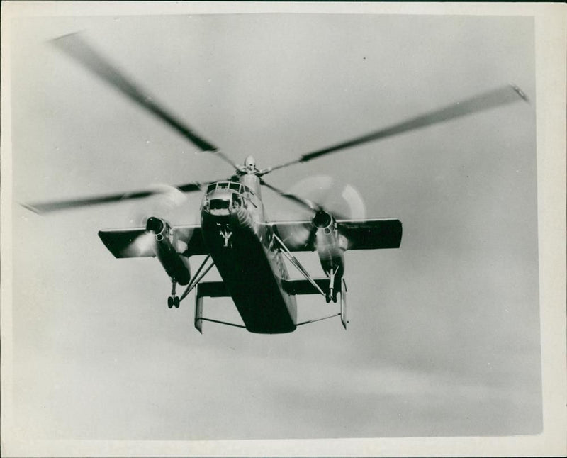 Fairey Rotodyne takes off. - Vintage Photograph