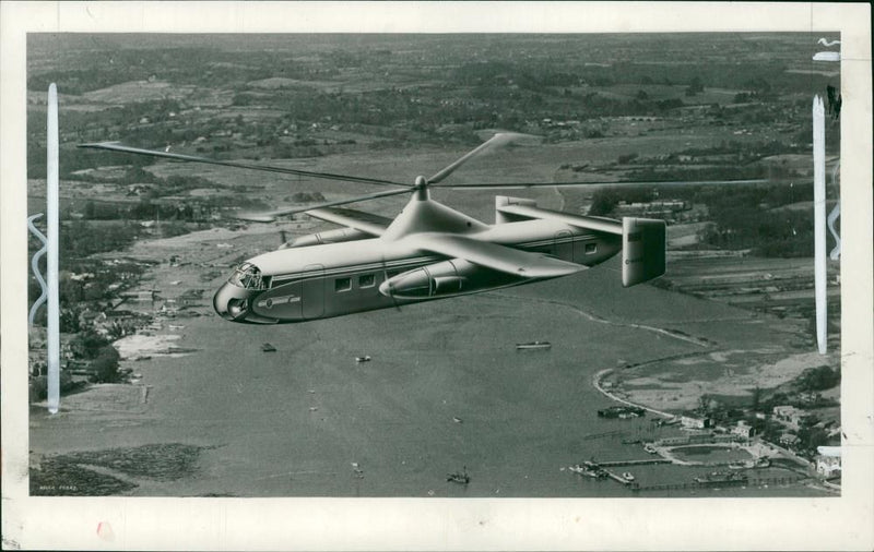 Helicopter for inter-city service. - Vintage Photograph
