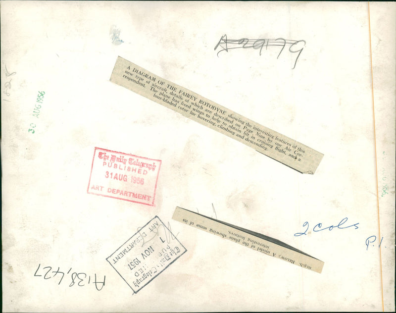 A diagram of the Fairey Rotodyne. - Vintage Photograph