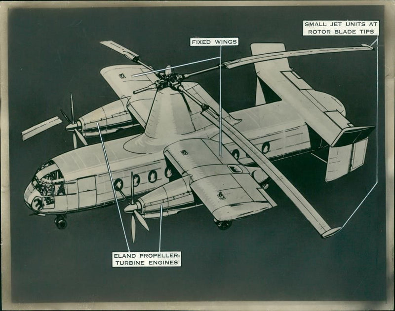 A diagram of the Fairey Rotodyne. - Vintage Photograph