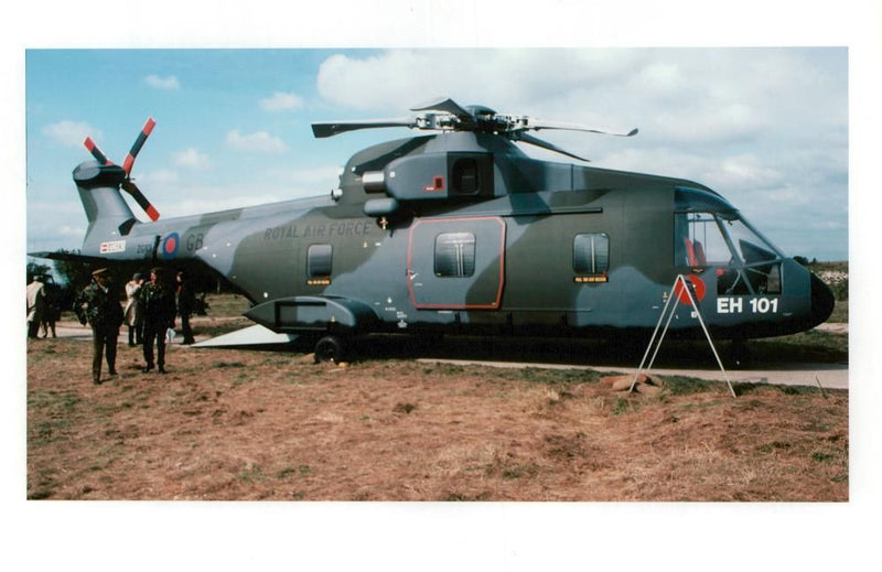 A mock up of westland EH101 in RAF colours. - Vintage Photograph