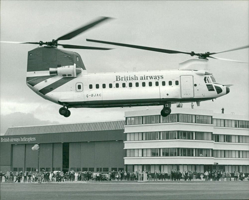 A Boeing vertol Chinook first Operated by a commercial costumer. - Vintage Photograph