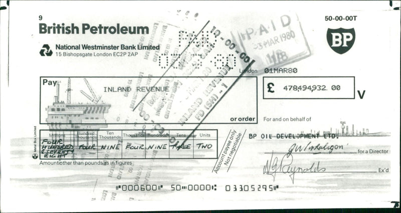 British Petroleum: the Inland Revenue. - Vintage Photograph