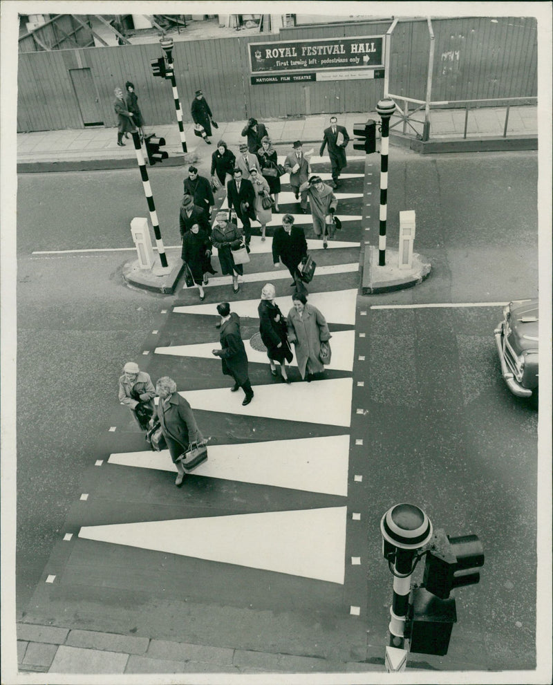 road safety panda crossing - Vintage Photograph