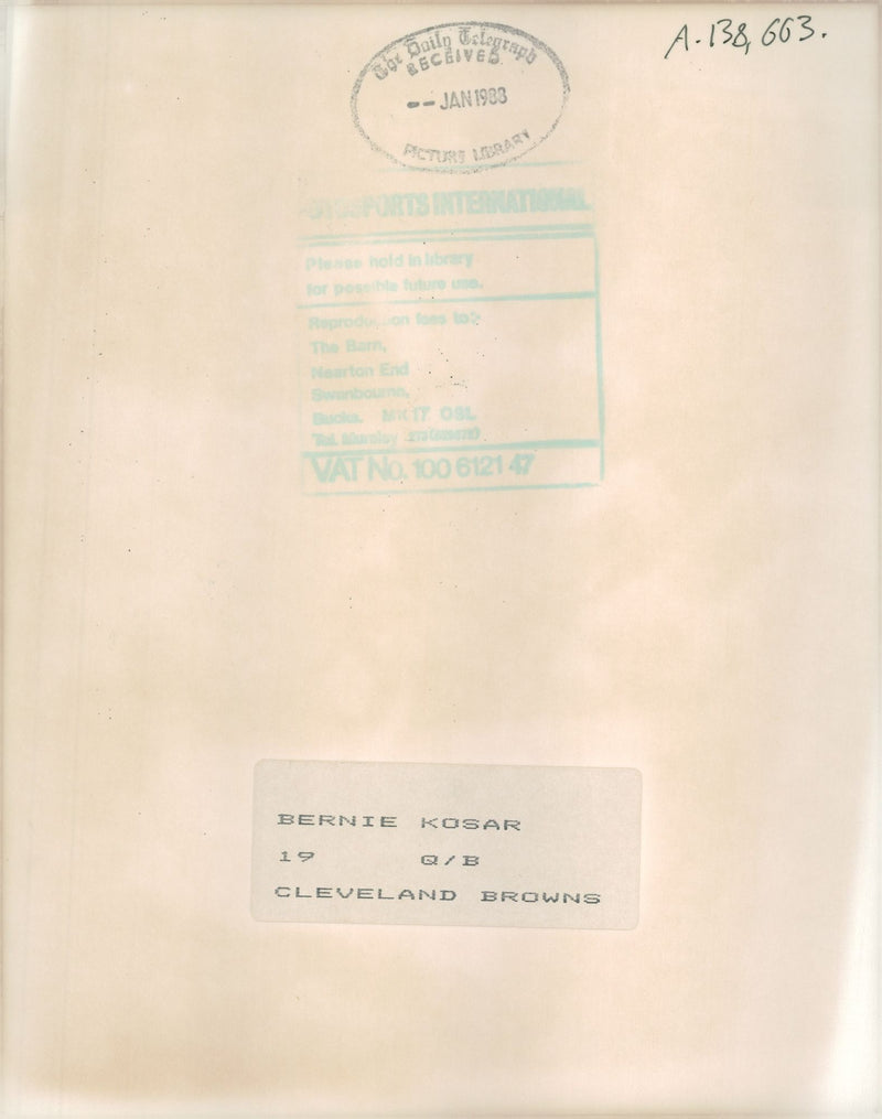 Bernie Kosar American football quarterback. - Vintage Photograph