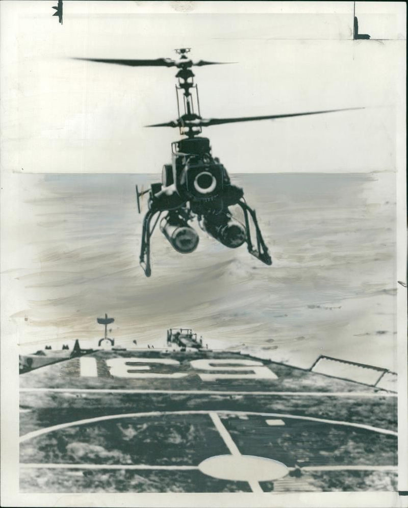 A pilotless drone anti submarine helicopter. - Vintage Photograph