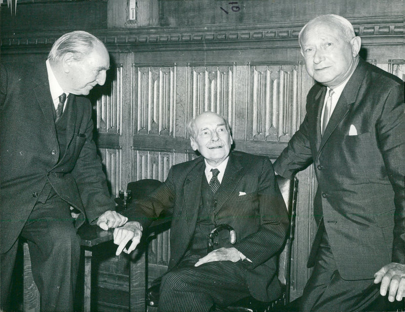 James Griffiths with Emanuel Shinwell and Ramsay MacDonald. - Vintage Photograph