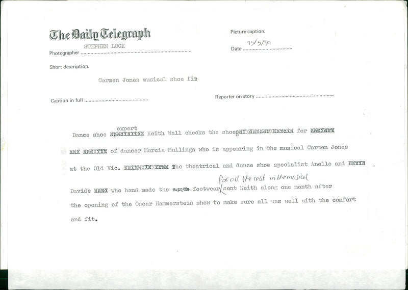 Carmen Jones musical shoe fit. - Vintage Photograph