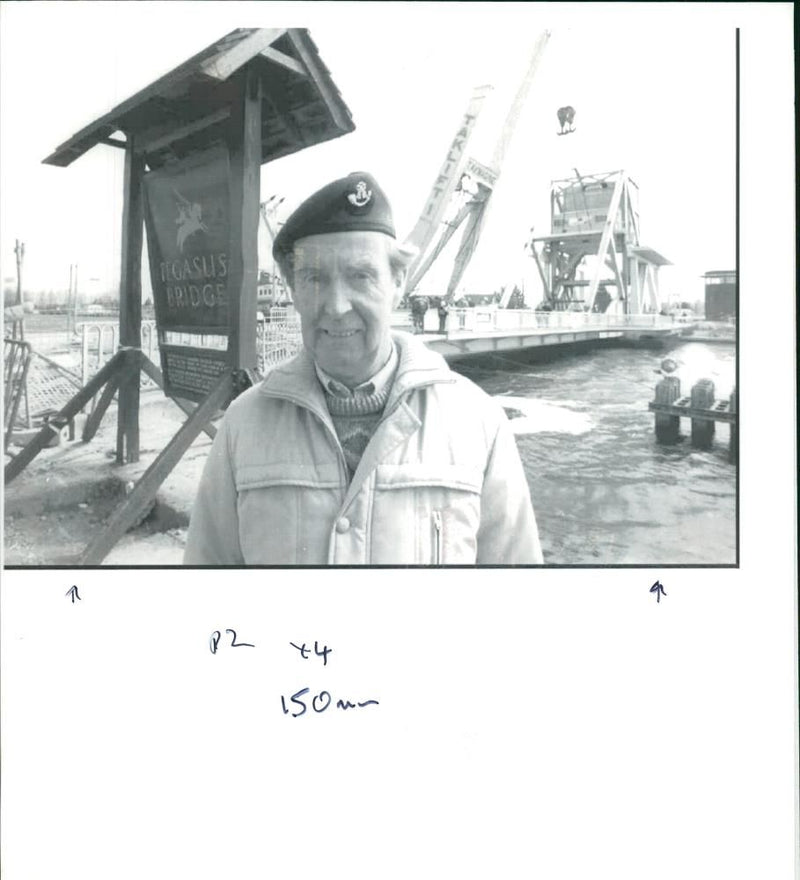 France pegasus bridge cafe: British WWII veteran tom packwood. - Vintage Photograph