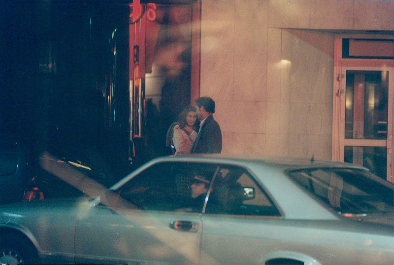 Vincent Lindon on the avenue Geoge V with a girlfriend - Vintage Photograph