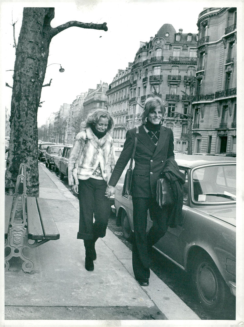 Swedish singer Peter Holm together with Madeleine Sandersson at AcenueHoche. - Vintage Photograph