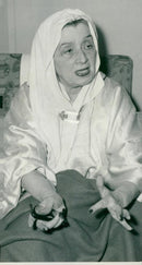 Romanian princess and writer Marthe Bibesco at press reception at the Grand Hotel - Vintage Photograph