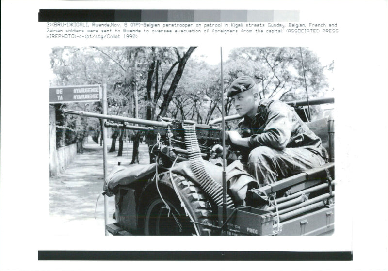 Rwandan Civil War:Patrol  in kigali. - Vintage Photograph