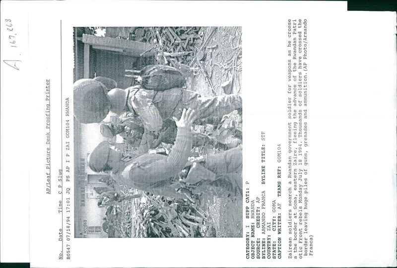 Rwanda War: Zairean Soldiers. - Vintage Photograph