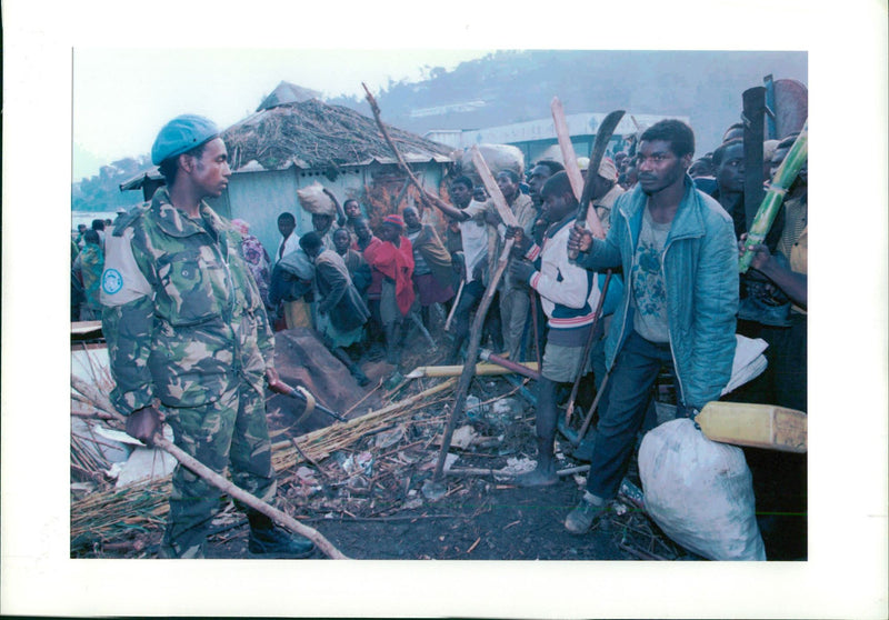 Rwanda War: United Nation Ethiopian Soldier. - Vintage Photograph