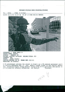 Rwanda war:a un peacekeeper watches the street in kigali. - Vintage Photograph