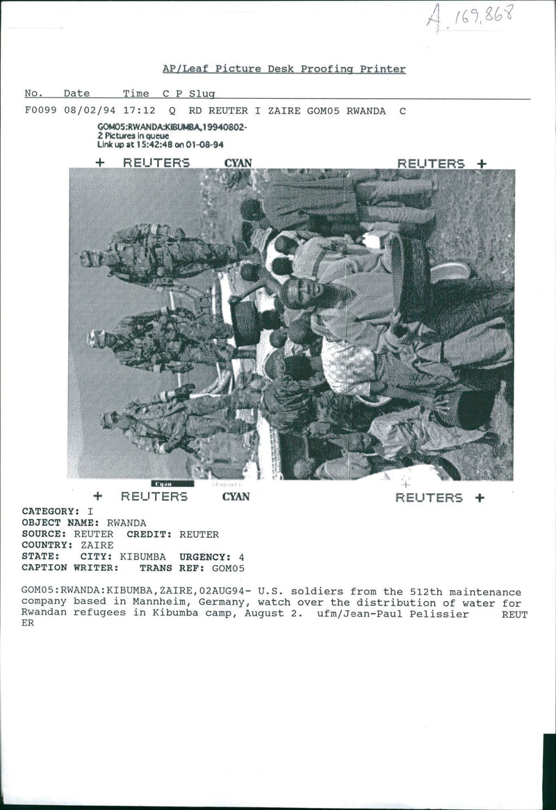 Rwanda war:US soldier from the 512th maintainance. - Vintage Photograph