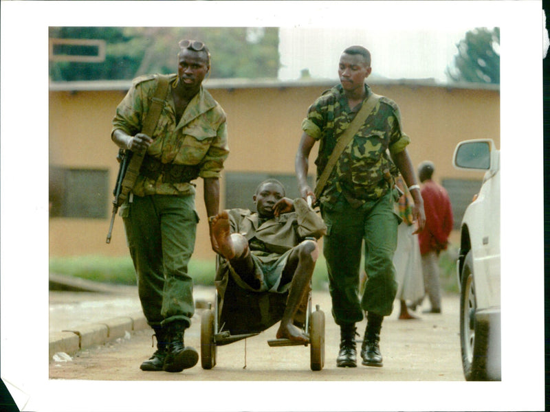 rwanda war.rwandan government soldier. - Vintage Photograph