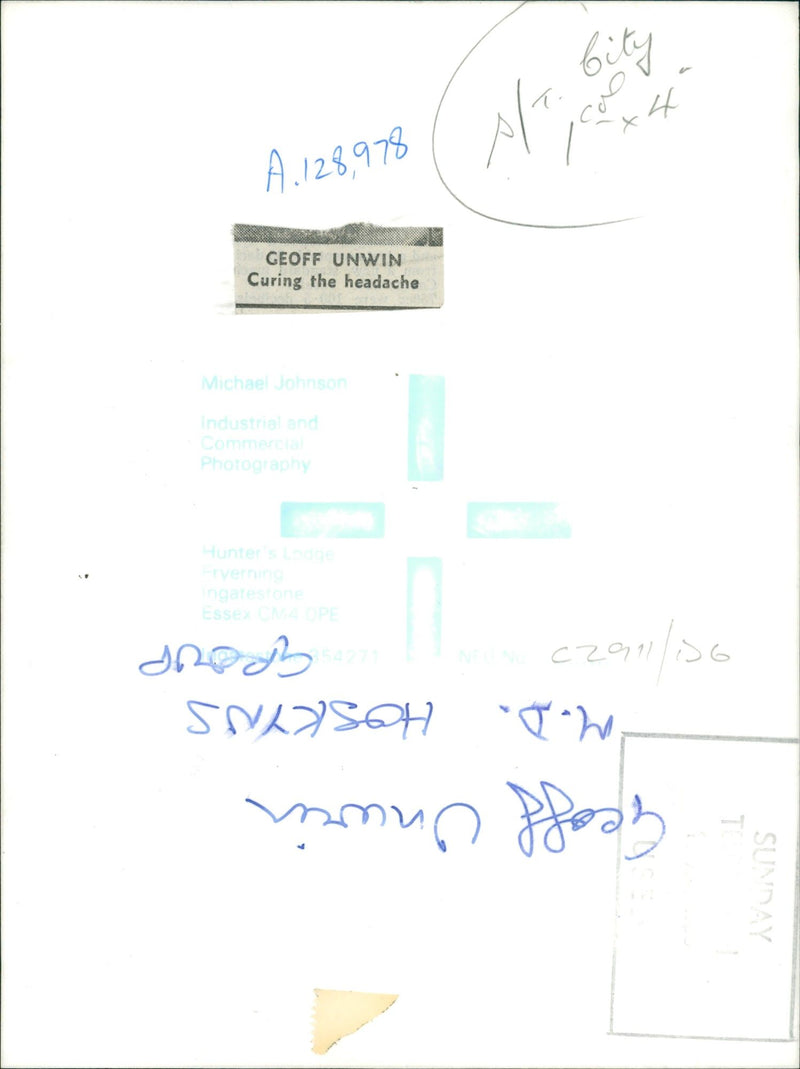 Geoff Unwin Musician. - Vintage Photograph