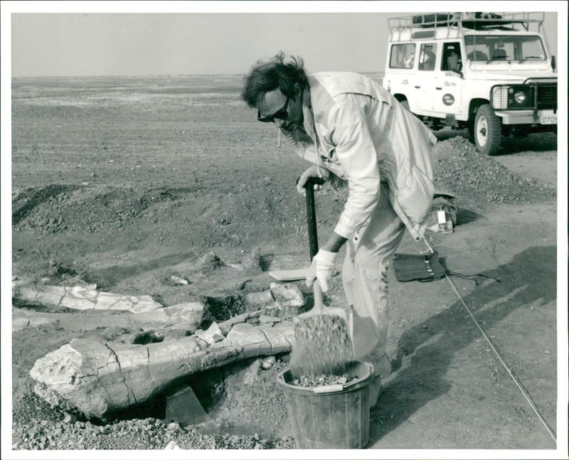 sahara expedition excavation spent three weeks - Vintage Photograph