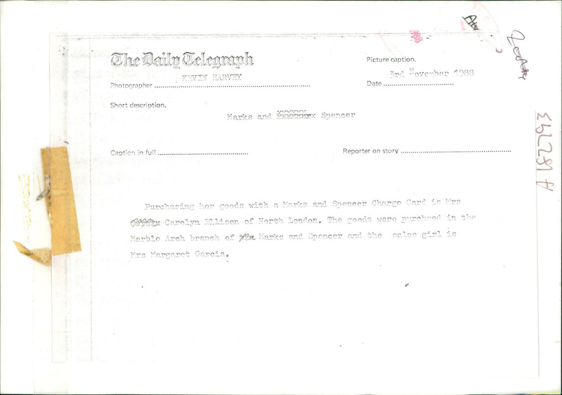 Marks & Spencer Retail company: - Vintage Photograph