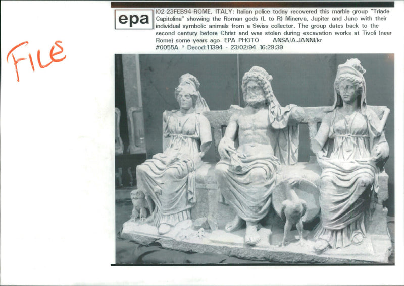 Statue: Roman gods. - Vintage Photograph