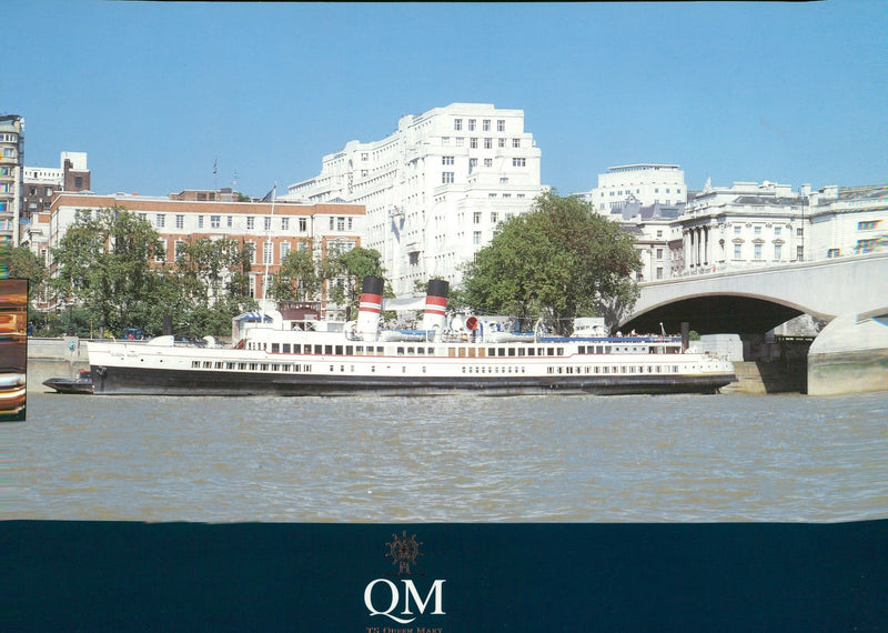 queen mary ship. - Vintage Photograph