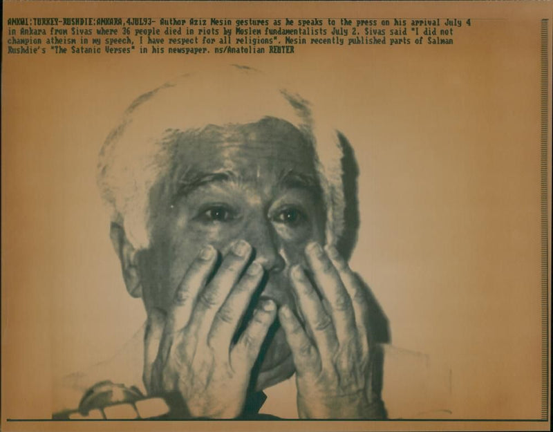 Aziz Nesin Turkish writer. - Vintage Photograph