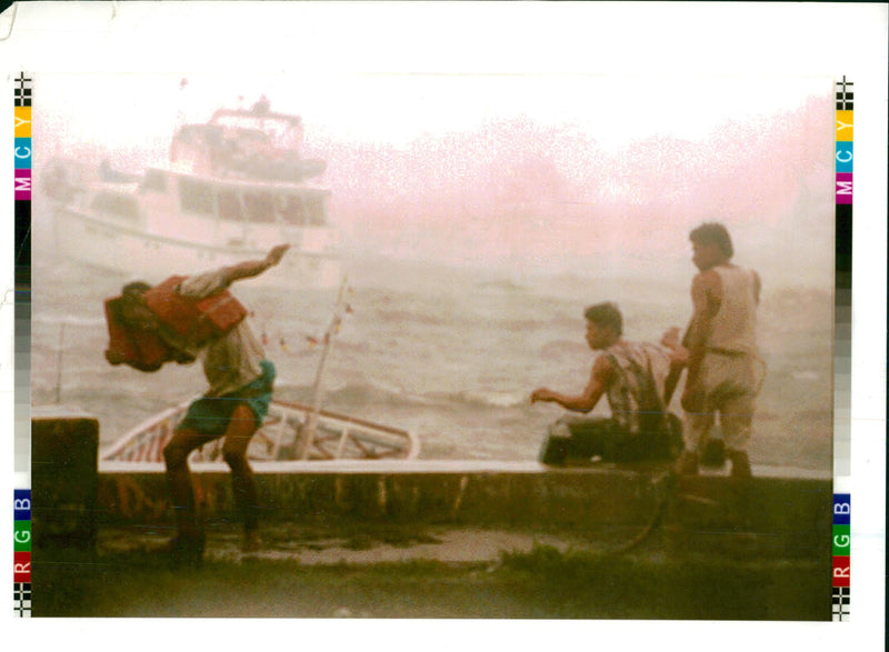 Phillipines storm damages super typhoon angela. - Vintage Photograph