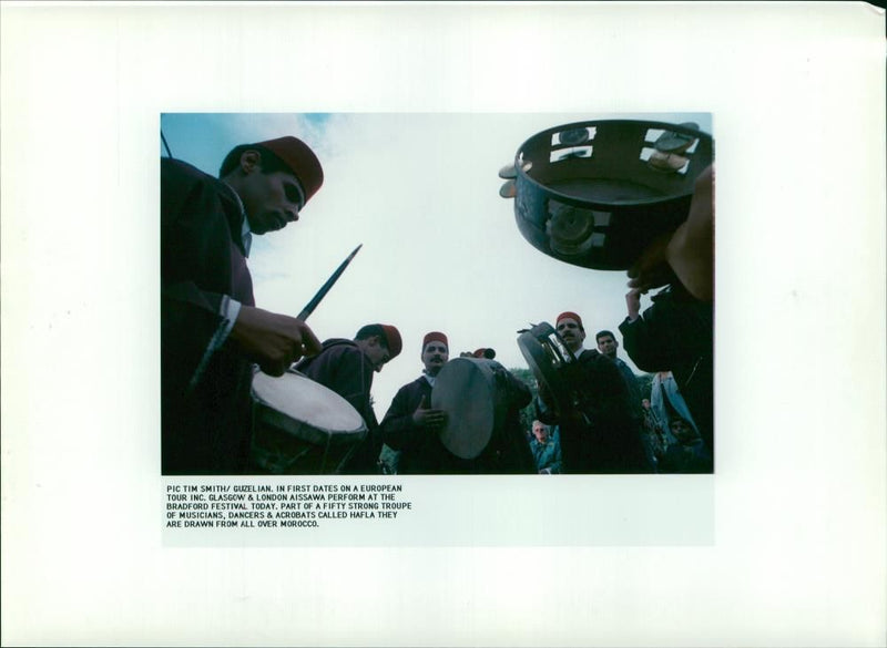 Hafla:Hafla:part of a fifty stron.g troupe of musicians - Vintage Photograph