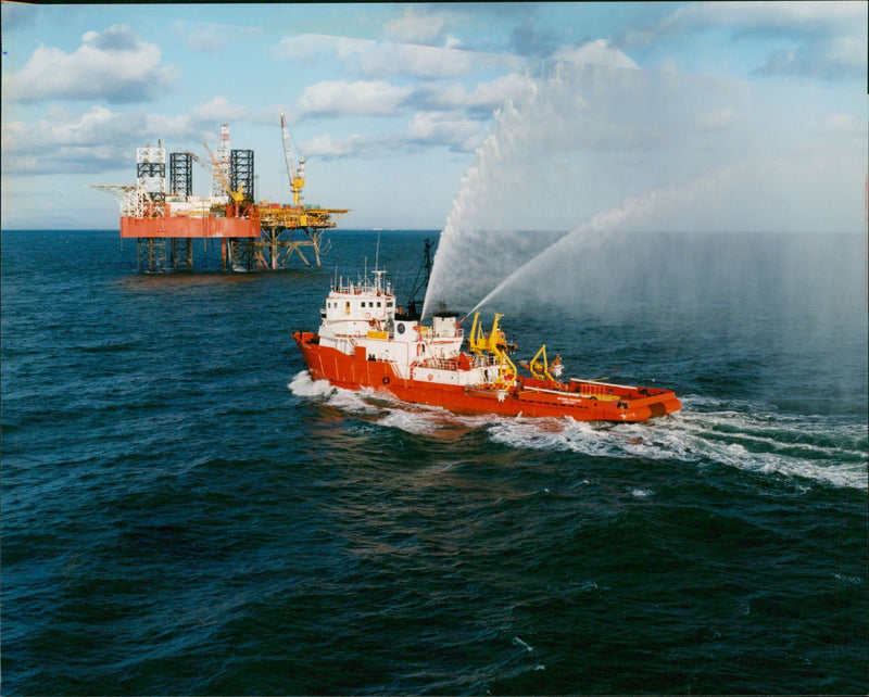 Fire boats - Vintage Photograph