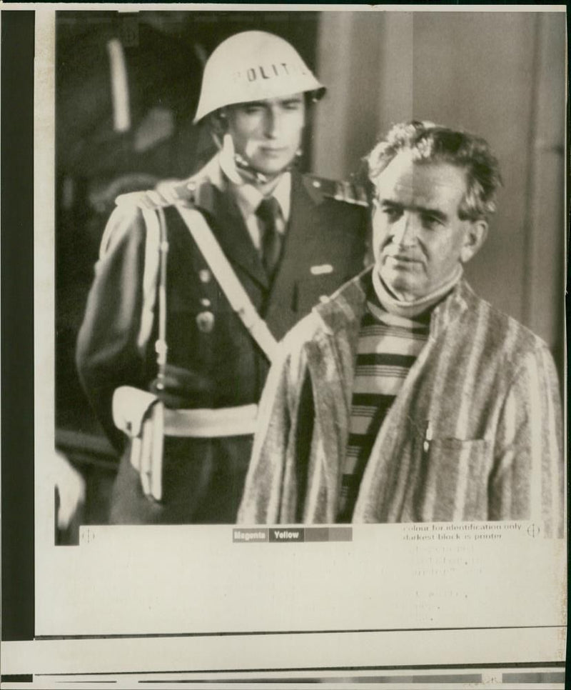 Nicolae CeauÈescu at his murder trial. - Vintage Photograph