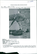 West Bank (Hebron):An Israeli soldier and a man. - Vintage Photograph